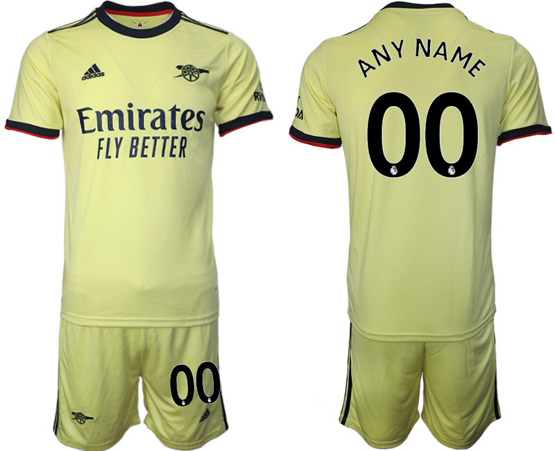 Men 2021-2022 Club Arsenal away yellow customized Soccer Jersey
